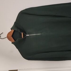NWT J. Crew Green Quarter Zip Merino Wool + Acrylic Sweater Beautiful Great Gift